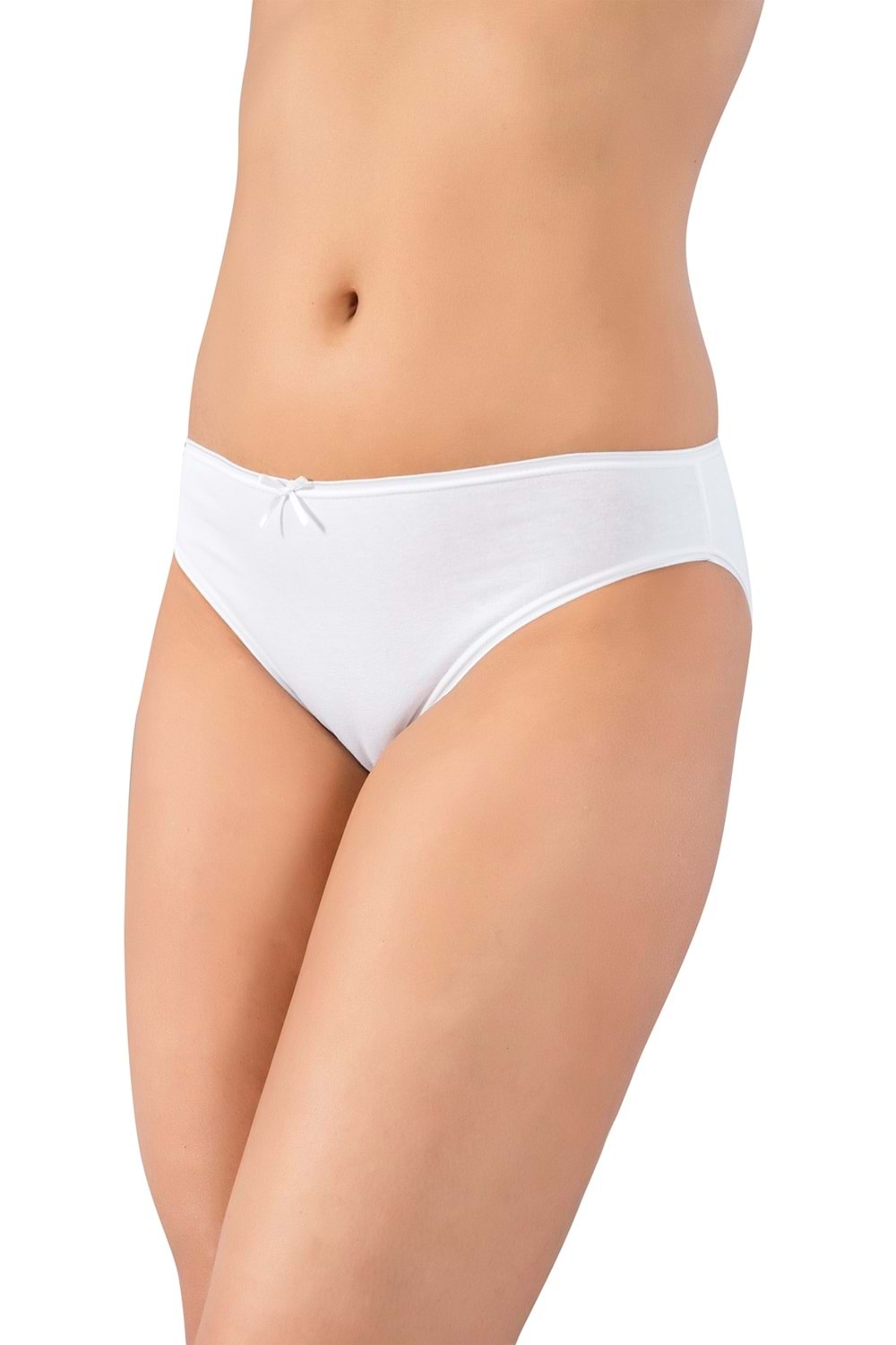 LuxDrm 1085 Kadın Likralı Cotton Bikini Külot Beyaz ld3