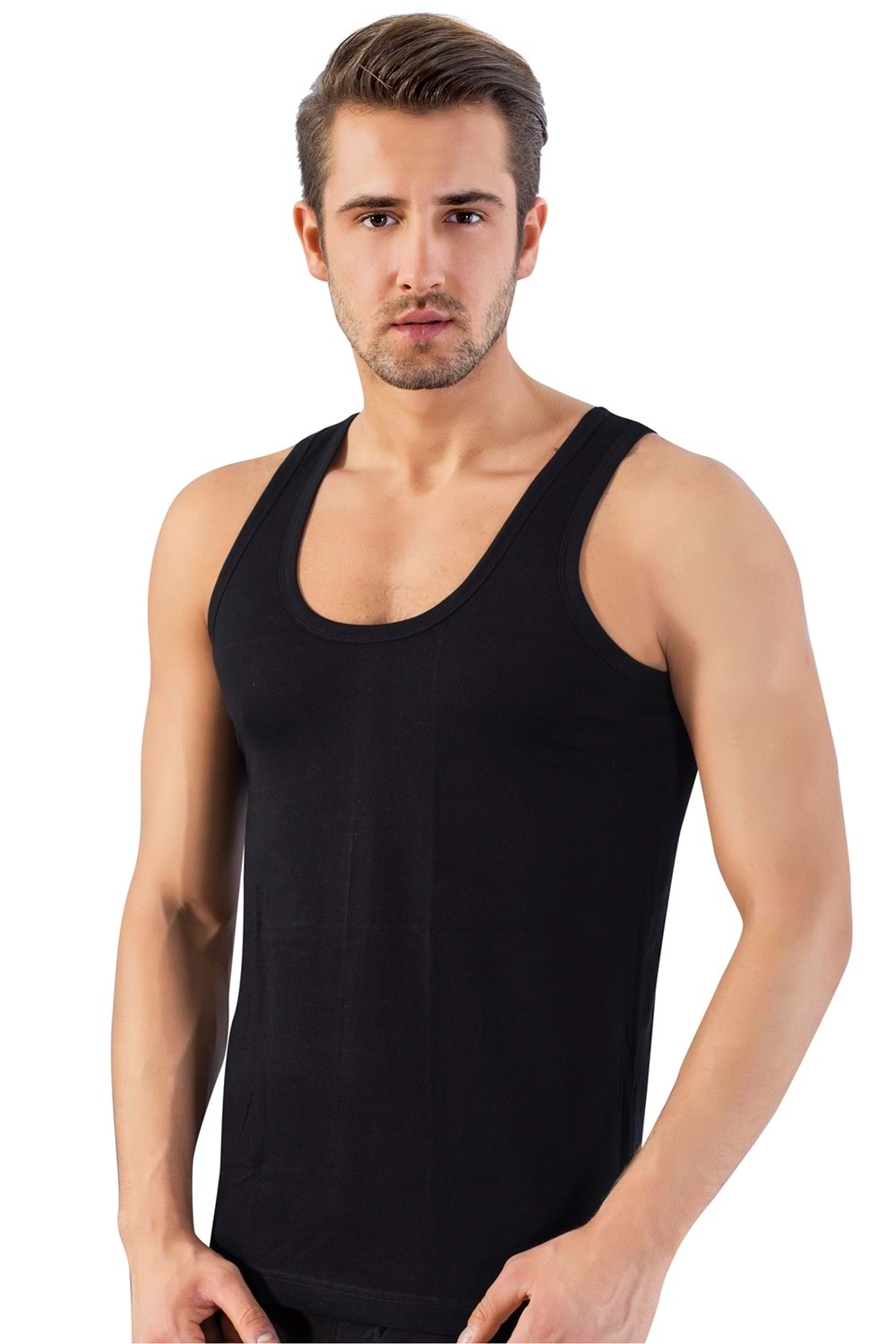 LuxDrm 155 Erkek Cotton Penye Atlet Siyah ld3