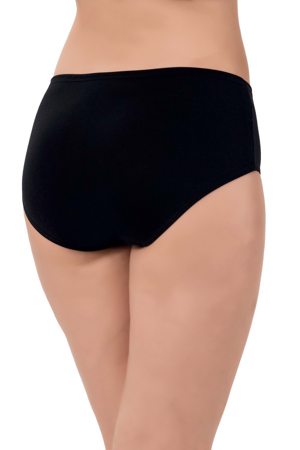 LuxDrm 2500 Kadın Dantelli Cotton Bato Külot Siyah ld3