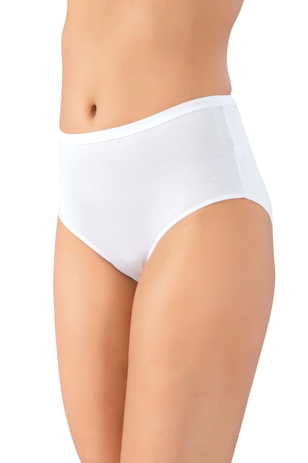 LuxDrm 3160 Kadın Bambu İz Yapmaz Yüksek Bel Bato Külot Beyaz ld3
