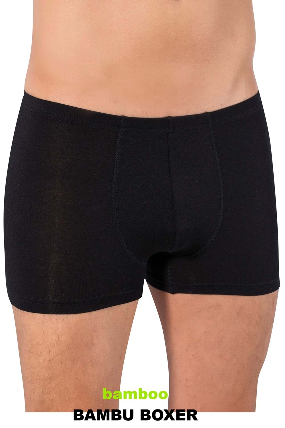 LuxDrm 3910 Erkek Bambu Likralı Boxer Siyah ld1