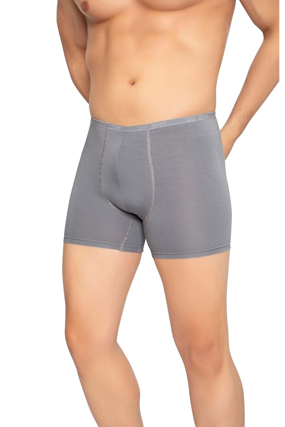 LuxDrm 3911 Erkek Bambu Likralı Katlanma Yapmaz Boxer Gri ld3