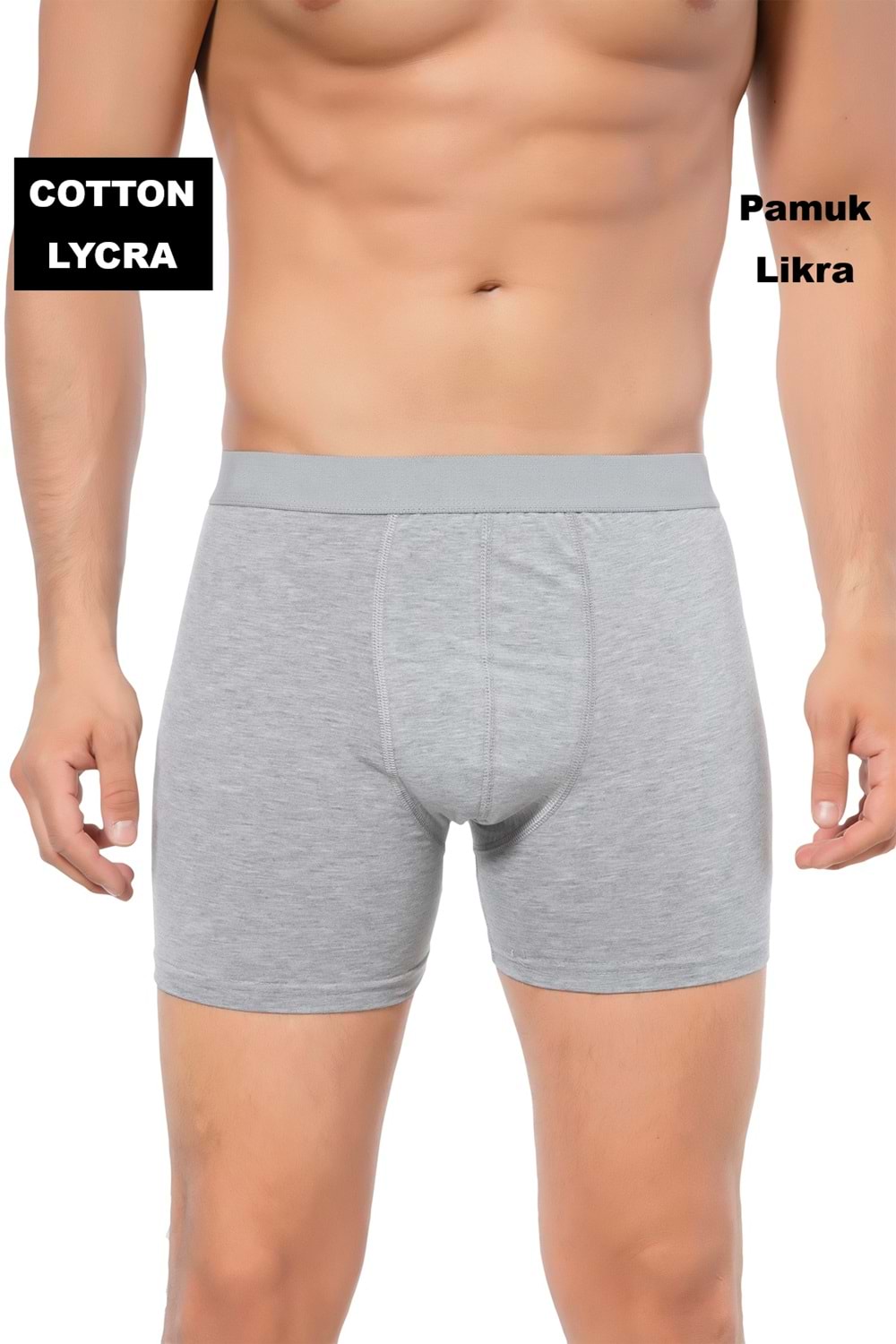 LuxDrm 692 Zeus Erkek Cotton Likralı Boxer Gri ld3