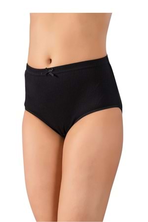 LuxDrm 035 Kadın Cotton Fitilli Kumaş Bato Külot Siyah ld2
