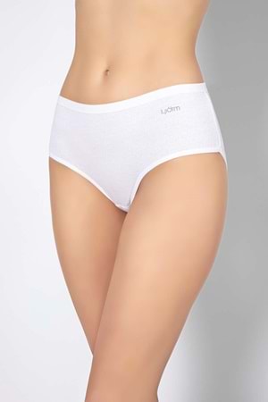 LuxDrm 094 Kadın Ribana Cotton Bato Külot Beyaz ld3