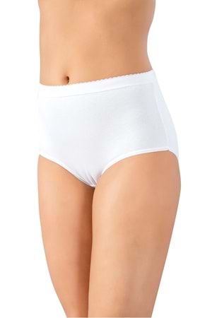 LuxDrm 107 Kadın Likralı Cotton Bato Külot Beyaz ld3