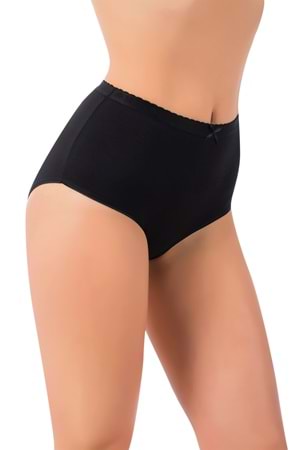 LuxDrm 107 Kadın Likralı Cotton Bato Külot Siyah ld3