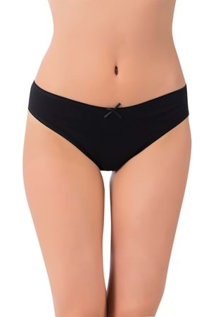 LuxDrm 1085 Kadın Likralı Cotton Bikini Külot Siyah ld3