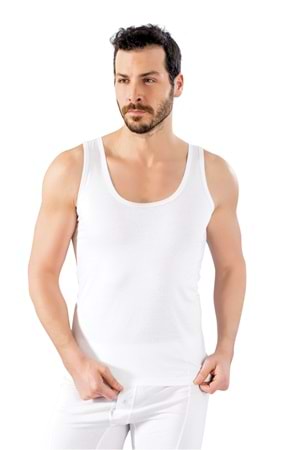 LuxDrm 155 Erkek Cotton Penye Atlet Beyaz ld3