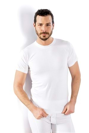 LuxDrm 179 Erkek Sıfır Yaka Cotton Fanila Beyaz ld3