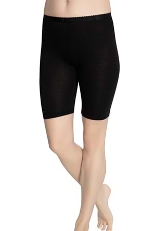 LuxDrm 3001 Kadın Bambu Ağlı Battal Dizüstü Tayt Siyah ld6