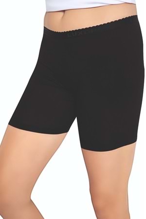 LuxDrm 3002 Kadın Bambu Mini Kısa Tayt Siyah ld3