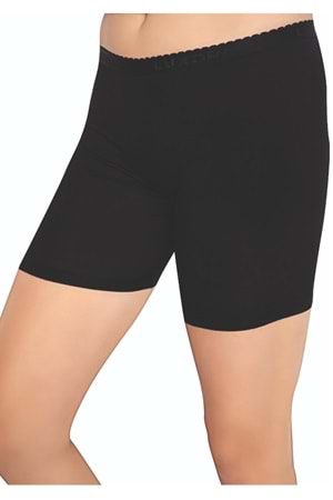 LuxDrm 3003 Kadın Bambu Ağlı Battal Mini Kısa Tayt Siyah ld6