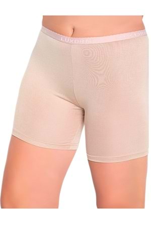 LuxDrm 3003 Kadın Bambu Ağlı Battal Mini Kısa Tayt Ten ld6