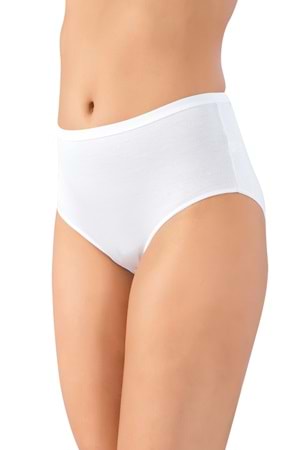 LuxDrm 3160 Kadın Bambu İz Yapmaz Yüksek Bel Bato Külot Beyaz ld3