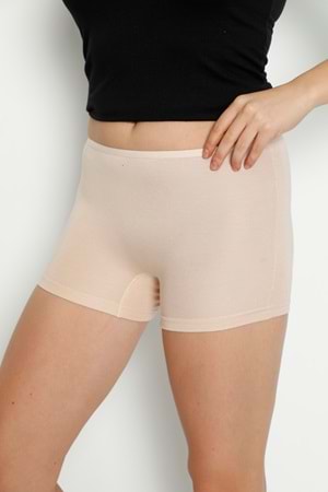 LuxDrm 3170 Kadın Bambu Likralı Boxer Ten ld3