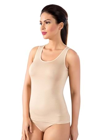 LuxDrm 3700 Kadın Bambu Kalın Askılı Atlet Ten ld3