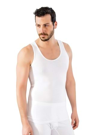 LuxDrm 3900 Erkek Bambu Likralı Atlet Beyaz ld3