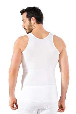 LuxDrm 3900 Erkek Bambu Likralı Atlet Beyaz ld3