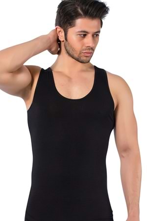 LuxDrm 3900 Erkek Bambu Likralı Atlet Siyah ld2