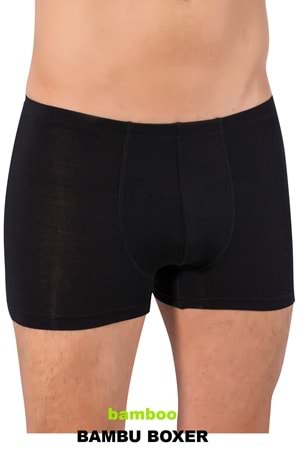 LuxDrm 3910 Erkek Bambu Likralı Boxer Siyah ld3