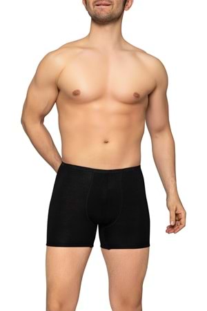 LuxDrm 3911 Erkek Bambu Likralı Katlanma Yapmaz Boxer Siyah ld3