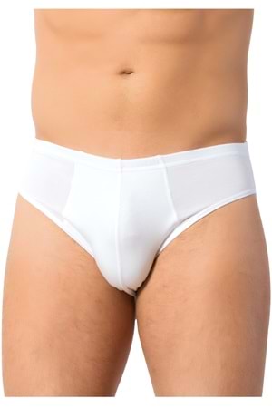 LuxDrm 3920 Erkek Bambu Likralı Slip Külot Beyaz ld3