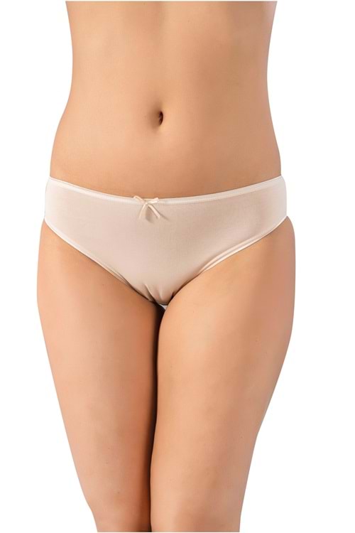 LuxDrm 1085 Kadın Likralı Cotton Bikini Külot Ten ld3