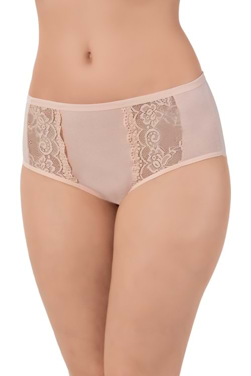 LuxDrm 2500 Kadın Dantelli Cotton Bato Külot Ten ld3