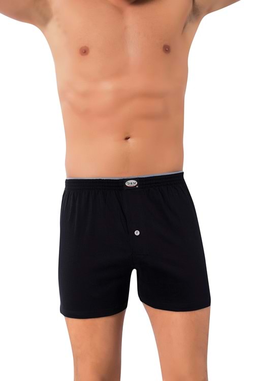 LuxDrm 315 Erkek Havlu Bel Cotton Penye Boxer Siyah ld3