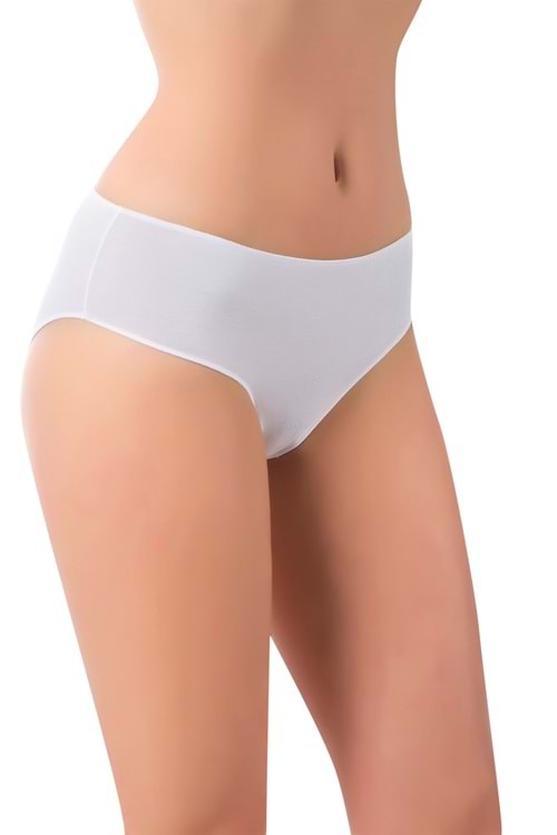 LuxDrm 3150 Kadın Bambu İz Yapmaz Bikini Külot Beyaz ld3
