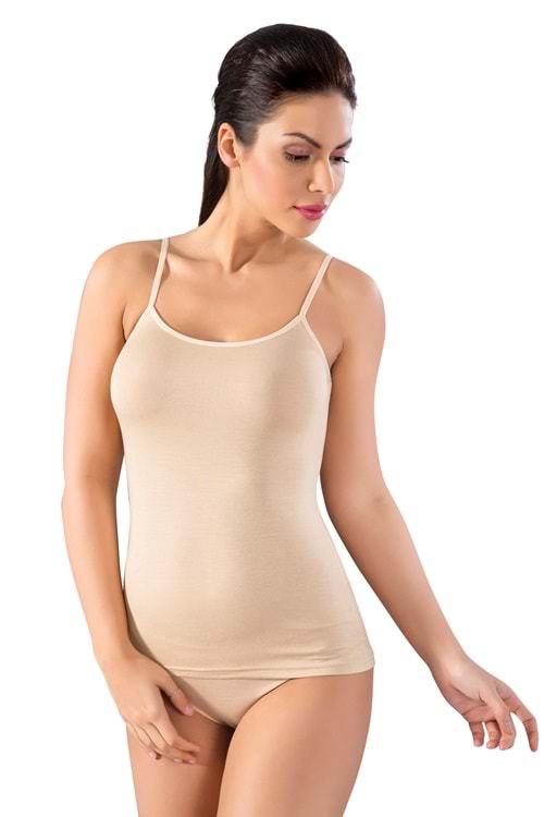 LuxDrm 3600 Kadın Bambu İp Askılı Atlet Ten ld1