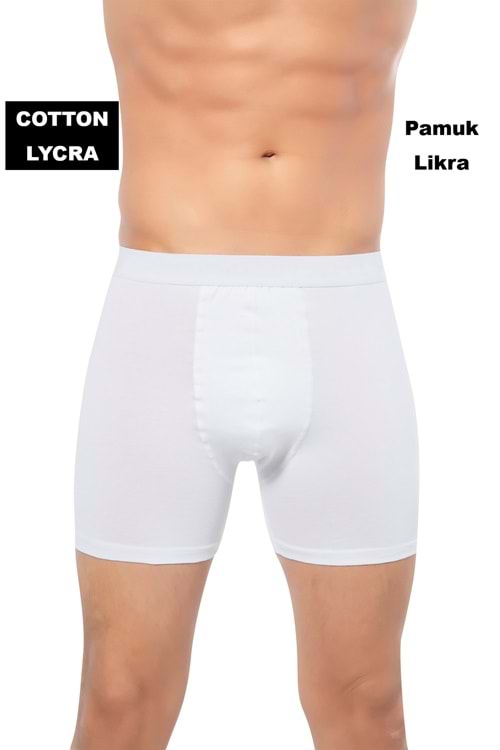 LuxDrm 692 Zeus Erkek Cotton Likralı Boxer Beyaz ld3