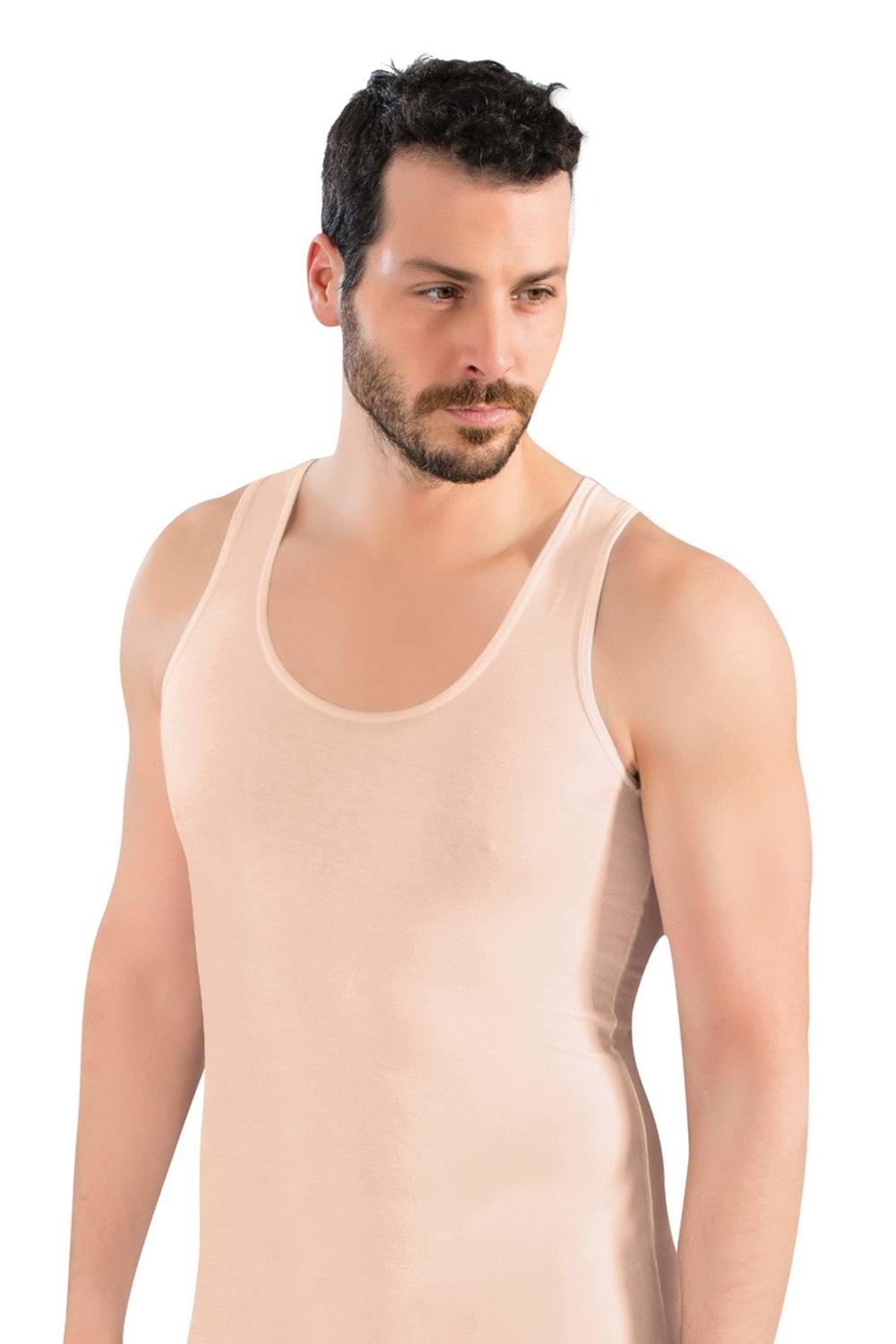 LuxDrm 3900 Erkek Bambu Likralı Hayalet Atlet Ten ld3