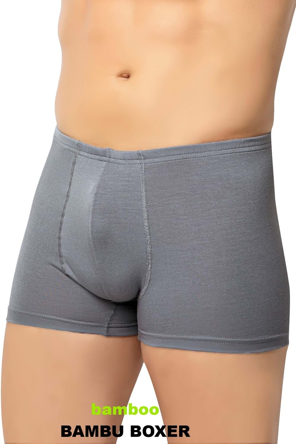 LuxDrm 3910 Erkek Bambu Likralı Boxer Gri ld3