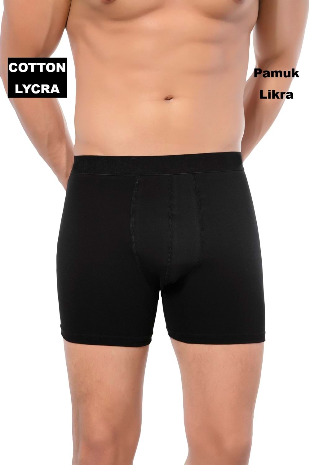 LuxDrm 692 Zeus Erkek Cotton Likralı Boxer Siyah ld2
